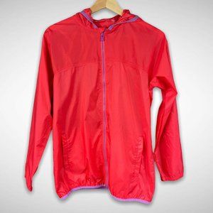 Lands End Girls Rain Jacket Size 16 Pink Purple